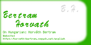 bertram horvath business card
